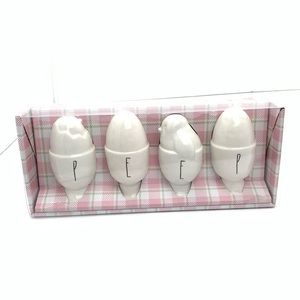 NEW IN BOX Rae Dunn Artisan Easter Set of 4 Chick Egg Cup Decorations